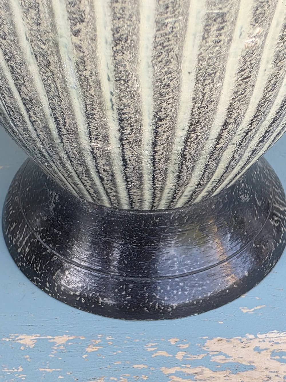 Decorative Vase Set Ribbed Textured Black Cream Boho Farmhouse Decor